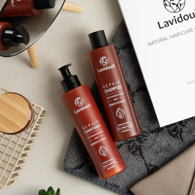 LavidouX Hair Repair Shampoo & Conditioner Set Amber Extract&Argan Oil | 500ml