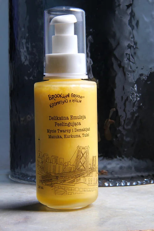 BROOKLYN GROOVE Gentle Peeling Emulsion for Face Washing and Make-up Removal Manuka, Turmeric, Tulsi | 120ml