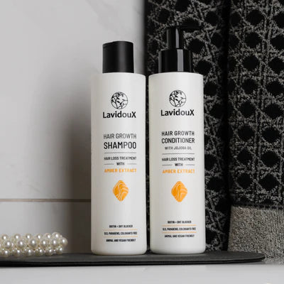 LavidouX Hair Growth Treatment Shampoo & Conditioner Set Amber Extract&Jojoba Oil | 500ml