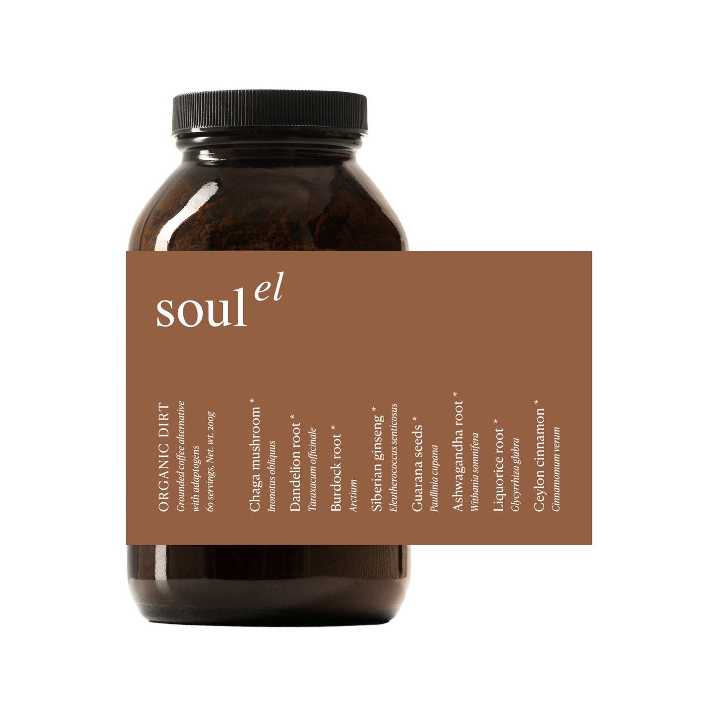 SOULEL Organic Dirt Grounded Coffee Alternative with Adaptogens | 200g | 60 Servings
