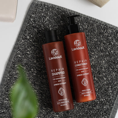LavidouX Hair Repair Shampoo & Conditioner Set Amber Extract&Argan Oil | 500ml