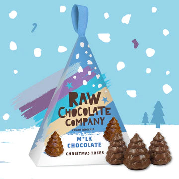 RAW CHOCOLATE COMPANY M*Lk Chocolate Christmas Trees, Vegan, Organic | 150g