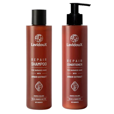 LavidouX Hair Repair Shampoo & Conditioner Set Amber Extract&Argan Oil | 500ml