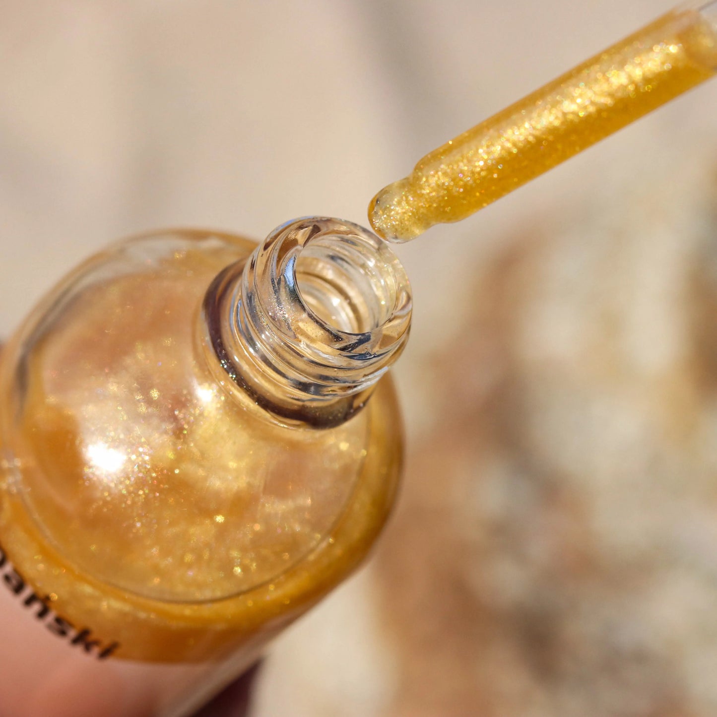 AUNA Champagne Body Oil with Eco-Glitter, Champagne Scent |100ml