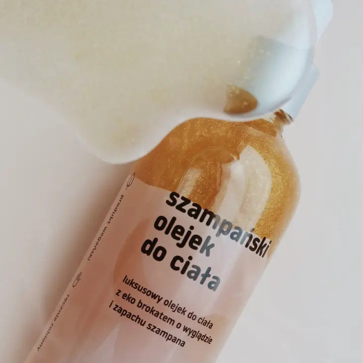 AUNA Champagne Body Oil with Eco-Glitter, Champagne Scent |100ml