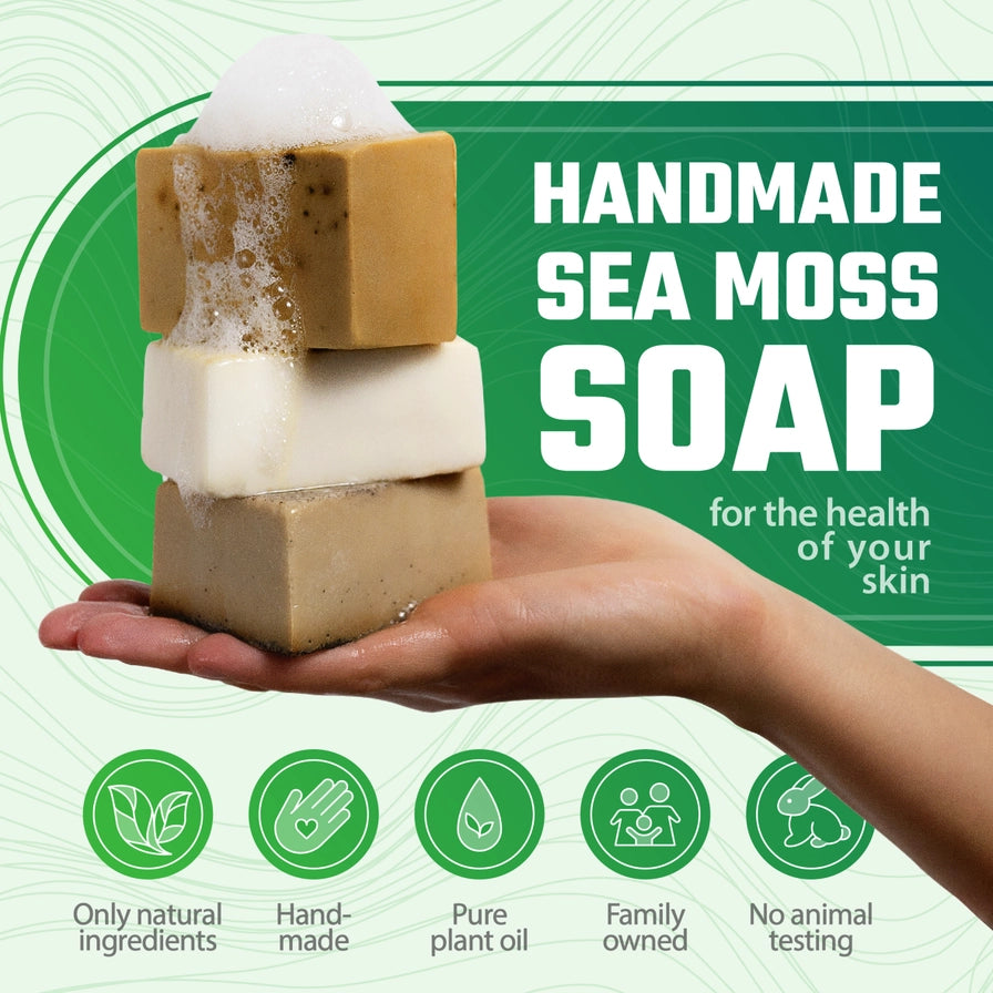 TRUE SEA MOSS Soap Bars Green Tea Matcha and Coffee Vanilla Coconut | 2 Pack