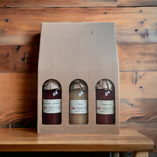 HOMEMADE BY JANKA Gift Set of 3 Juices in a Box | 3 x 330ml | Sweet Cherry, Pear, Cherry