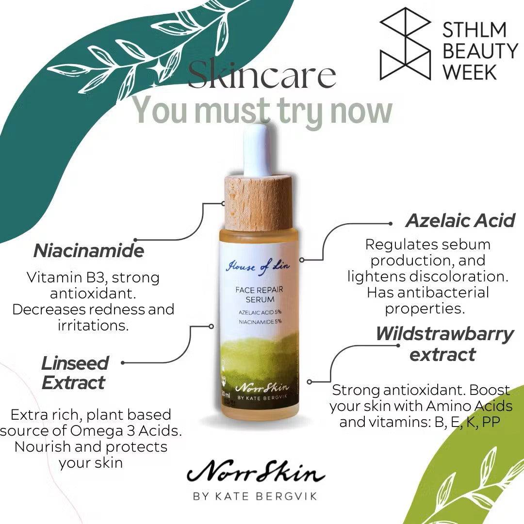 Norrskin Skin Repair Niacinamide 5% & Azelaic Acid 5% Serum - Bestseller in Sweden | 30ml