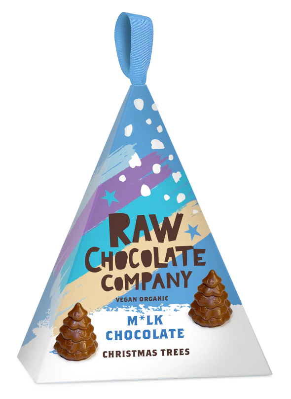 RAW CHOCOLATE COMPANY M*Lk Chocolate Christmas Trees, Vegan, Organic | 150g