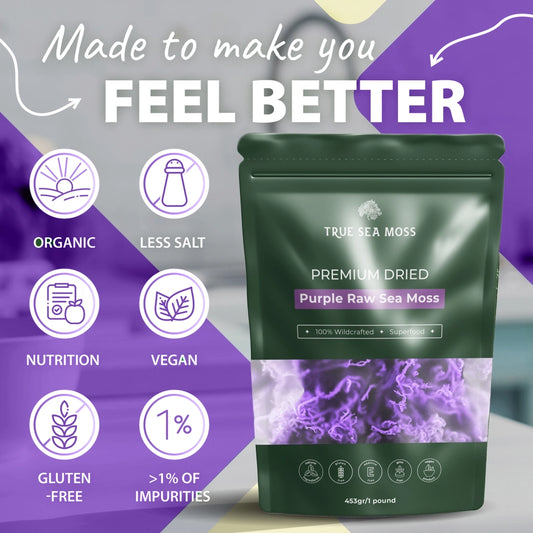 TRUE SEA MOSS Purple Dried Sea Moss | 453g
