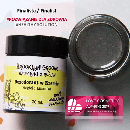 BROOKLYN GROOVE Charcoal Deodorant Cream | Lime | 30ml