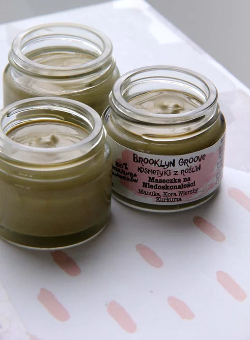 BROOKLYN GROOVE Face Mask for Imperfections-Manuka, Willow Bark, Turmeric | 15ml