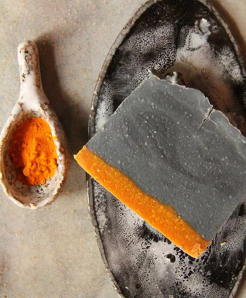 BROOKLYN GROOVE Natural Cleansing Soap with Charcoal, Turmeric and Basil l 120g