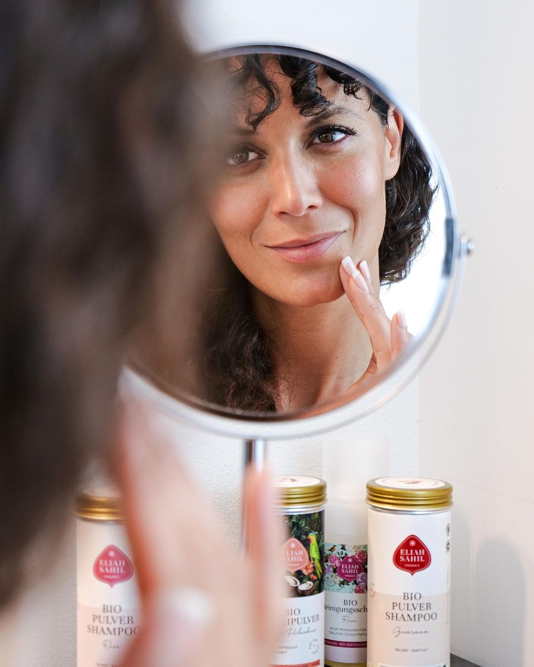 model in the mirror eliah sahil organic products