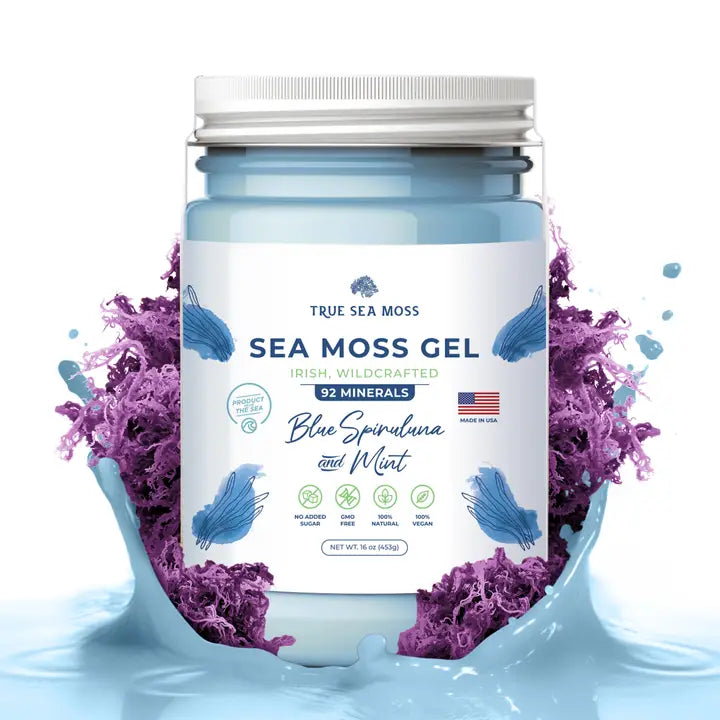 TRUE SEA MOSS Blue Spirulina and Mint Sea Moss Gel  | 453g