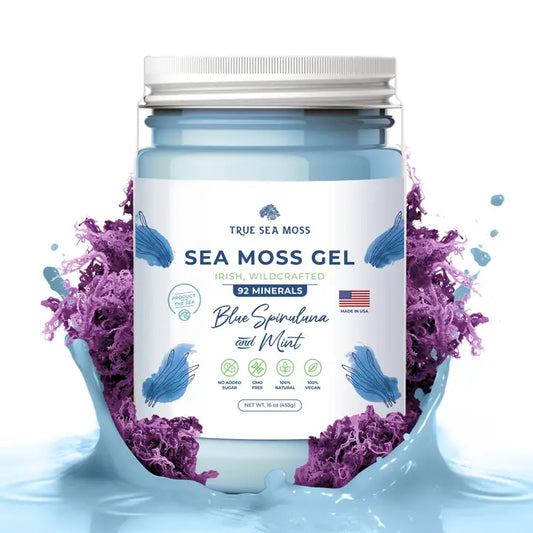 TRUE SEA MOSS Blue Spirulina and Mint Sea Moss Gel  | 453g