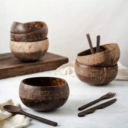 JUNGLE CULTURE Coconut Bowls - Eco Coconut Shell Bowl Set (Two Bowls)