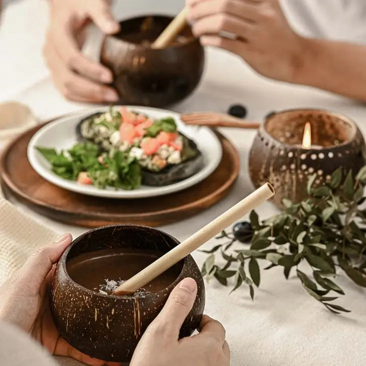 Jungle Culture  Coconut Shell Cups | Natural Coco Shell Cup Set of 2