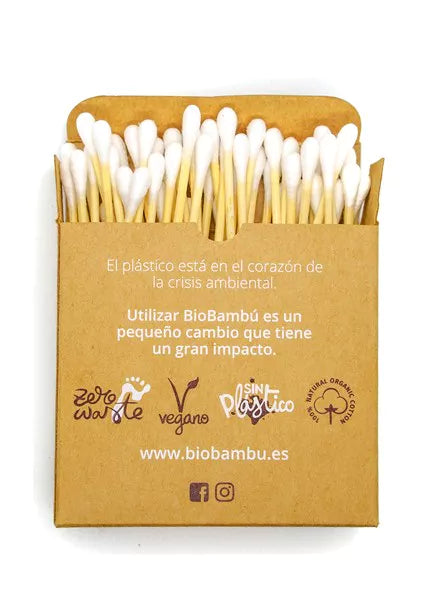 BioBambú  Organic Bamboo Cotton Swabs | Q-Tips 100 pcs.