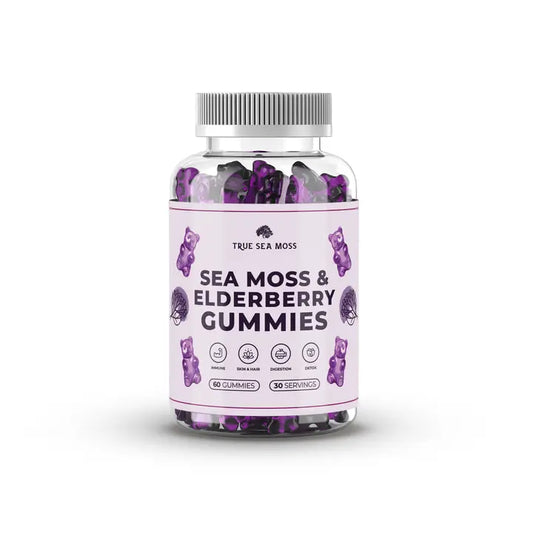 TRUE SEA MOSS Elderberry Sea Moss Gummies 30 Servings | 60 Gummies