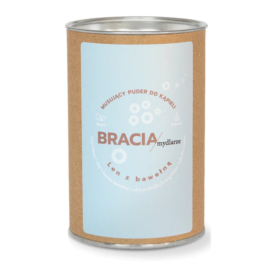 Bracia Mydlarze Linen with Cotton | Sparkling Bath Powder 300g