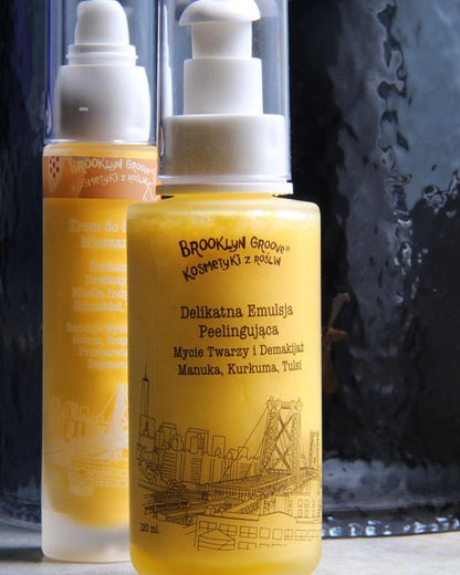BROOKLYN GROOVE  Gentle Peeling Emulsion for Face Washing and Make-up Removal Manuka, Turmeric, Tulsi  | 120ml