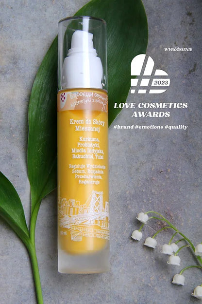 BROOKLYN GROOVE  Combination Skin Cream | Turmeric-Probiotics-Neem-Bakuchiol-Tulsi | 50ml  ( a little bit damaged packaging )