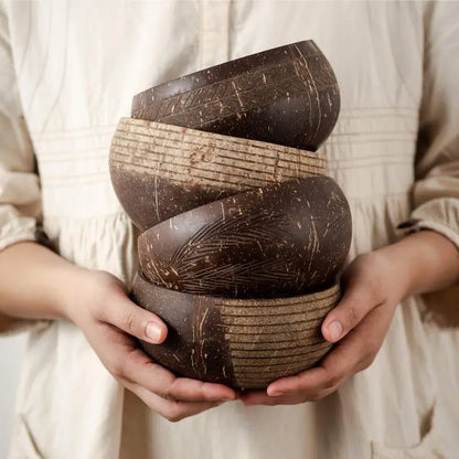 JUNGLE CULTURE Coconut Bowls - Eco Coconut Shell Bowl Set (Two Bowls)