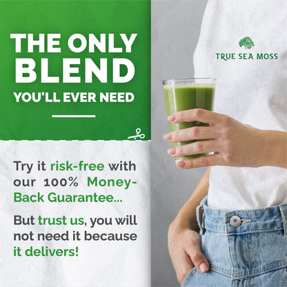 TRUE SEA MOSS Green Powder & Sea Moss 8 in 1 Powerful Blend | 30 servings