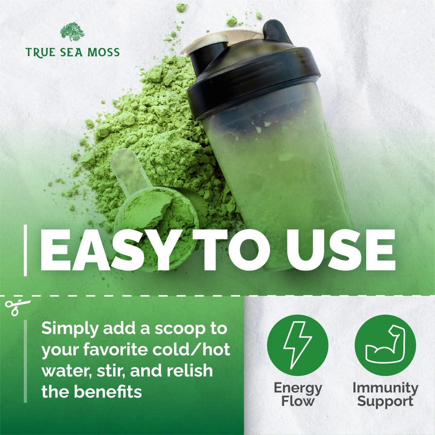 TRUE SEA MOSS Green Powder & Sea Moss 8 in 1 Powerful Blend | 30 servings