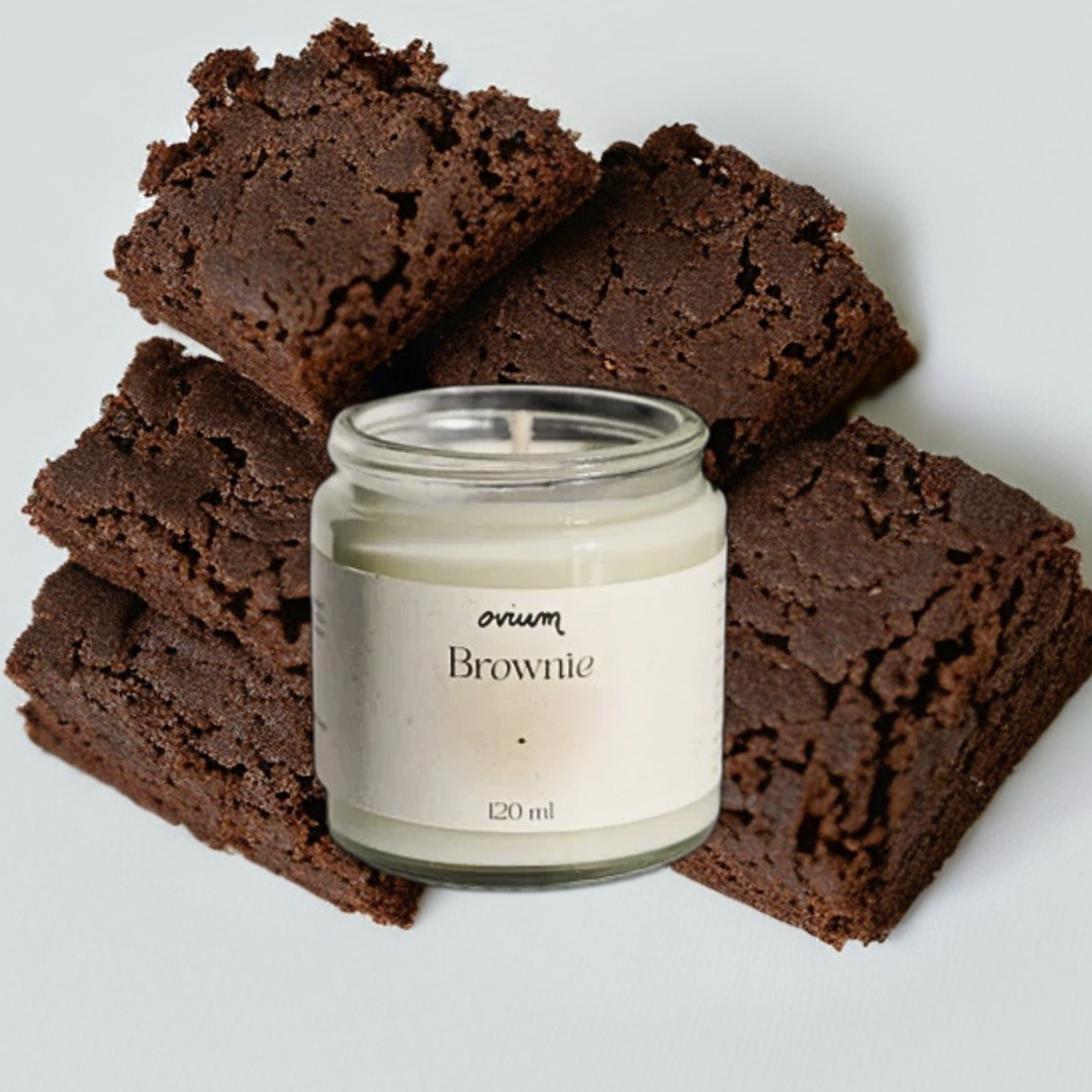 brownie, chocolate, vegan, brownie soy candle, soy can candles,  soy candles tint can