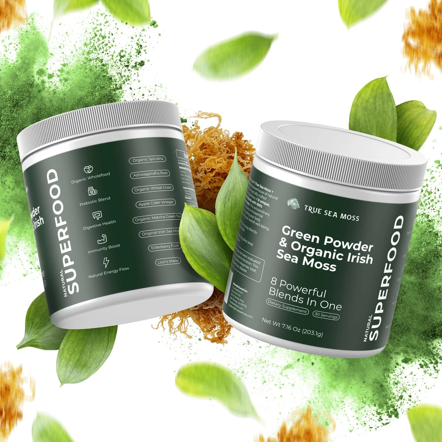 TRUE SEA MOSS Green Powder & Sea Moss 8 in 1 Powerful Blend | 30 servings