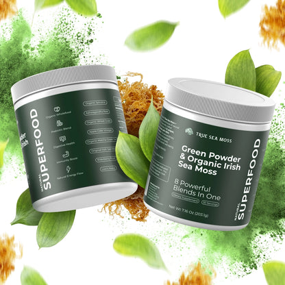TRUE SEA MOSS Green Powder & Sea Moss 8 in 1 Powerful Blend | 30 servings