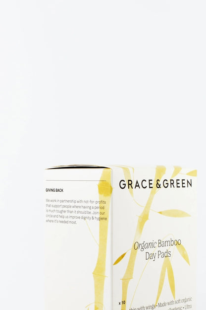 GRACE & GREEN Organic Bamboo Day Pads with Wings