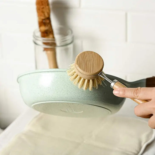 JUNGLE CULTURE  Reusable Bamboo Dish Brush | Eco Washing Up Cleaning Brushes