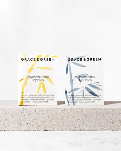 GRACE & GREEN Organic Bamboo Day Pads with Wings