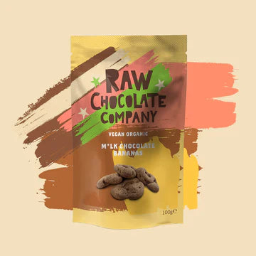 Raw Chocolate Company M*Lk Chocolate Bananas  Vegan Organic | 100g ( slightly creased packaging )