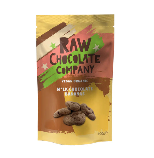 RAW CHOCOLATE COMPANY  M*Lk Chocolate Bananas  Vegan Organic | 100g