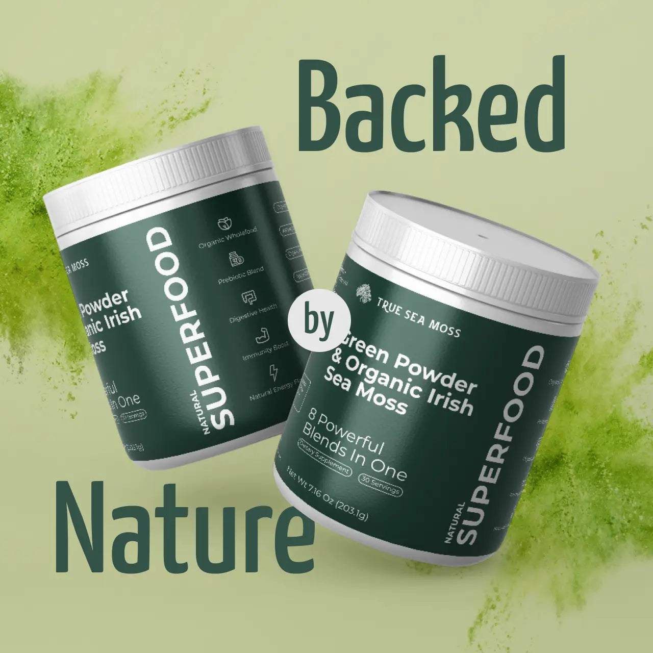TRUE SEA MOSS Green Powder & Sea Moss 8 in 1 Powerful Blend | 30 servings