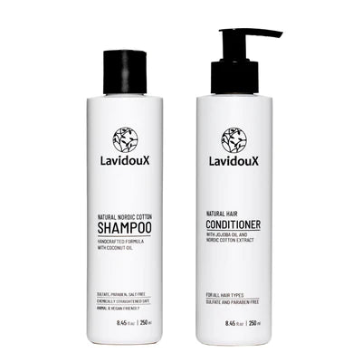 LAVIDOUX Natural Hair Shampoo & Conditioner Set Nordic cotton | 500ml