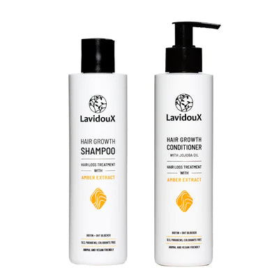 LavidouX Hair Growth Treatment Shampoo & Conditioner Set Amber Extract&Jojoba Oil | 500ml