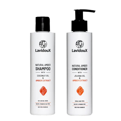 LavidouX Natural Amber Shampoo & Conditioner Set |500ml