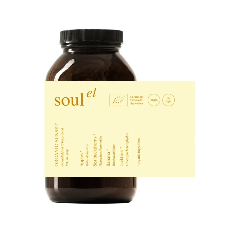 SOULEL  Organic Sunset - A Sweet & Sour Superfood Blend Packed with Natural Sugars & Beta-Cryptoxanthins | 250g
