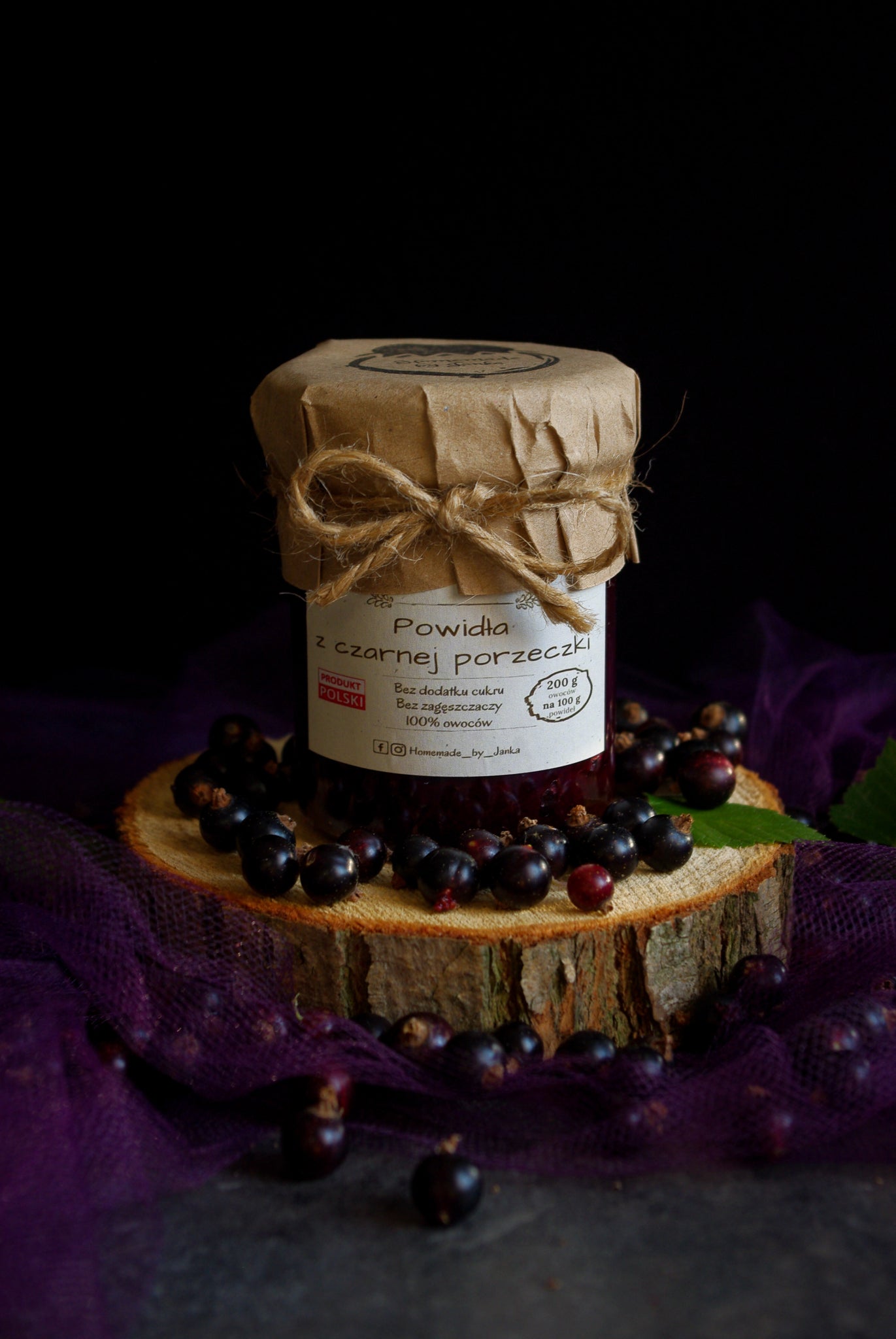 HOMEMADE BY JANKA  Blackcurrant Jam  | 220g