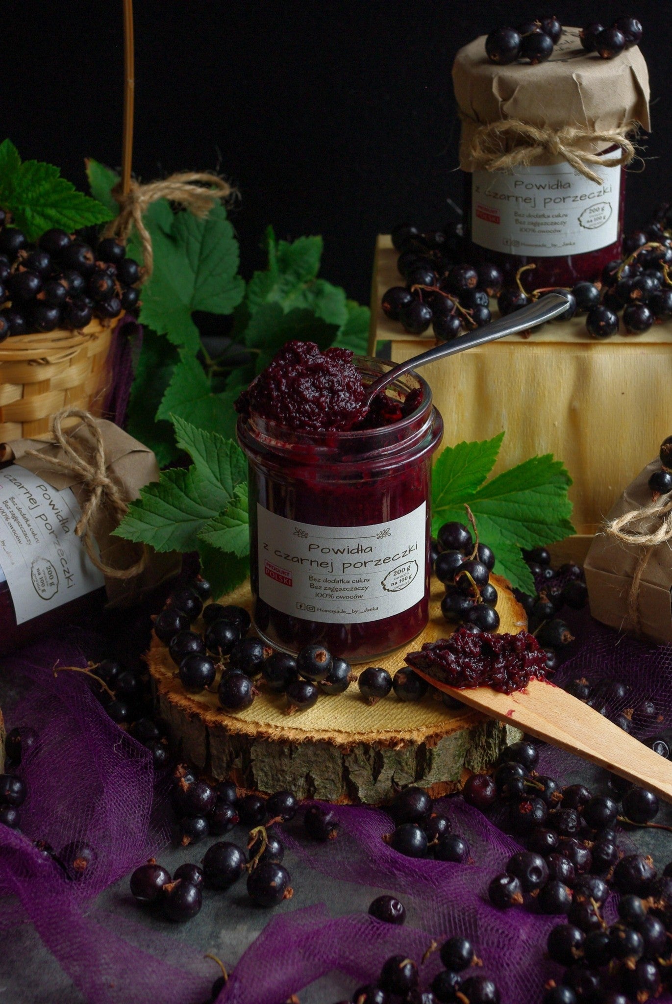 HOMEMADE BY JANKA  Blackcurrant Jam  | 220g