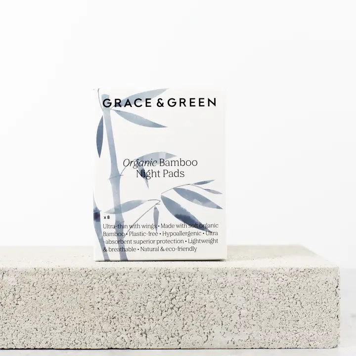 GRACE & GREEN   Organic Bamboo Night Pads - with Wings