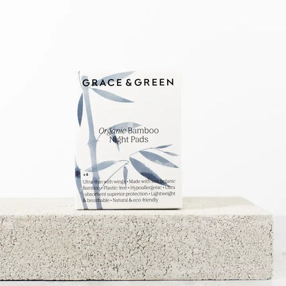 GRACE & GREEN   Organic Bamboo Night Pads - with Wings