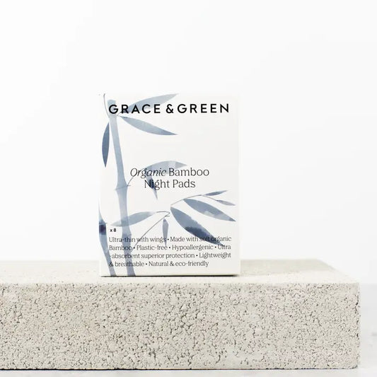 GRACE & GREEN   Organic Bamboo Night Pads - with Wings
