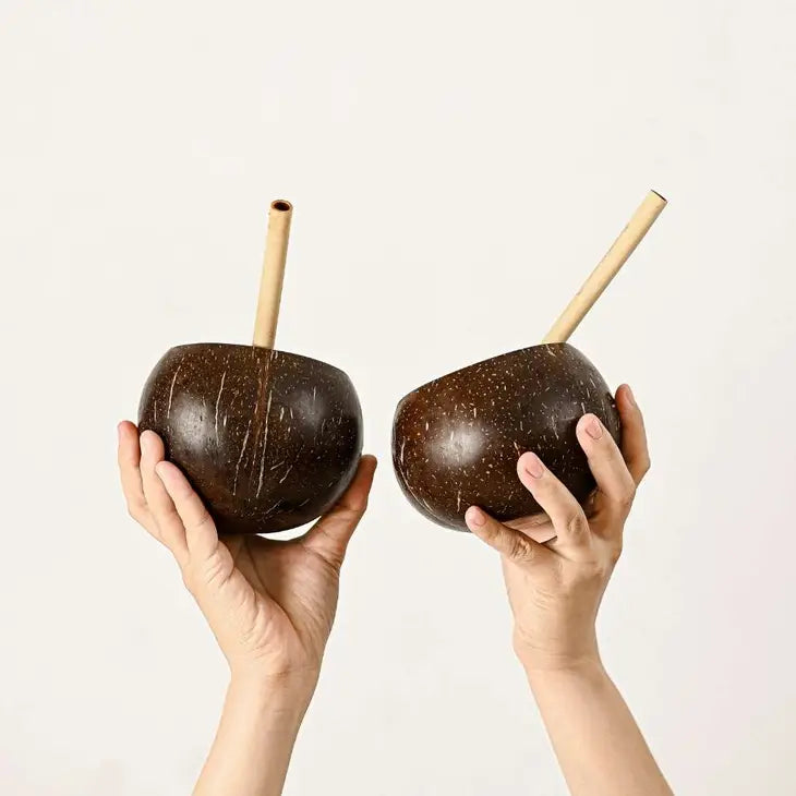 Jungle Culture  Coconut Shell Cups | Natural Coco Shell Cup Set of 2