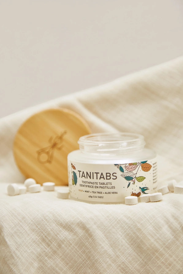 TANIT Toothpaste Tablets Fresh Mint - Reusable Jar - 124 Tablets | 2 Months Supply